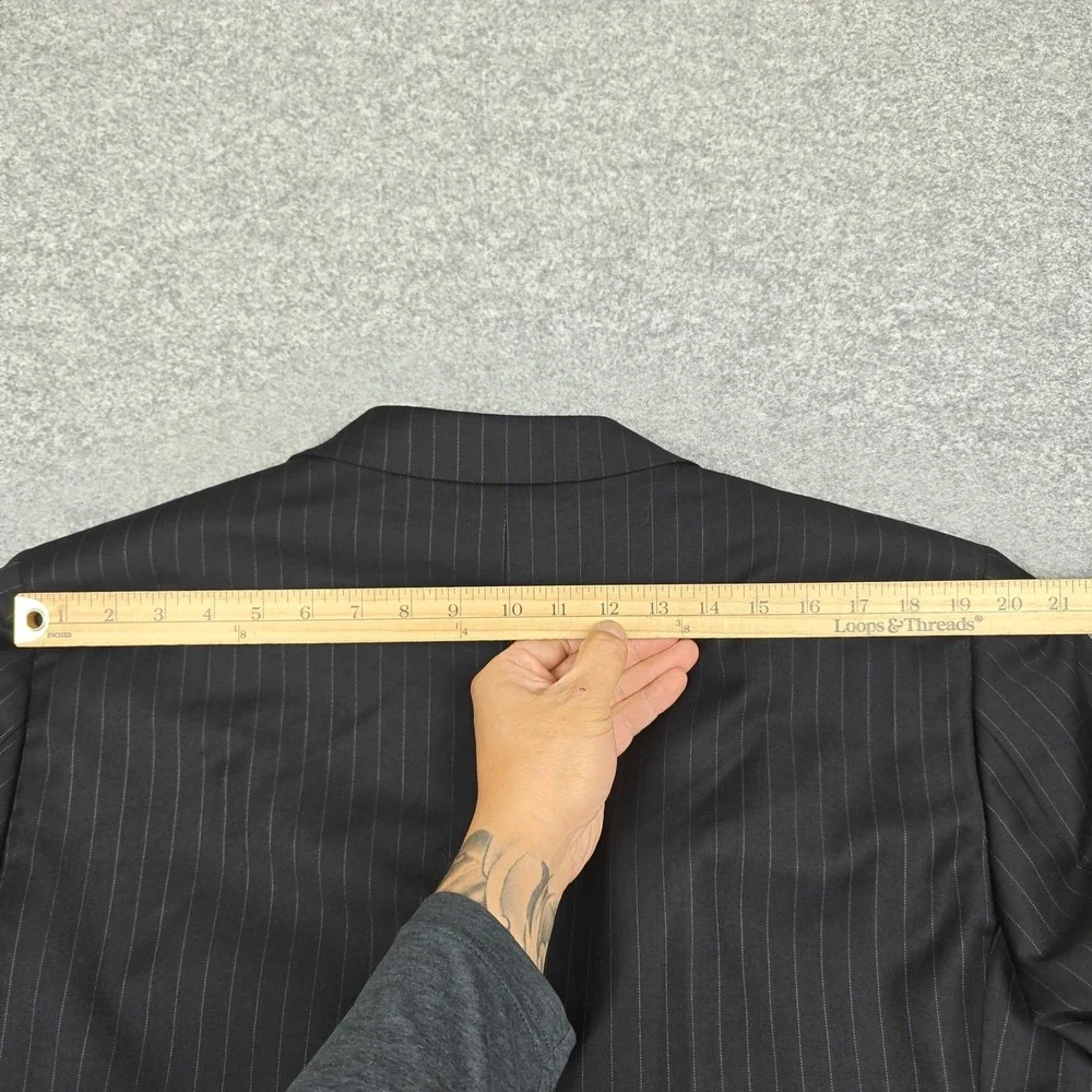 Ermenegildo Zegna Blazer Mens IT 54 Gray Wool Pinstripe‎ Trofeo Suit Jacket